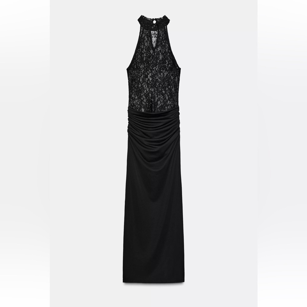 Elegant Black Lace Evening Gown